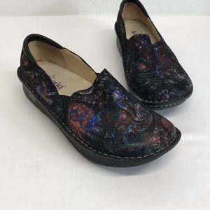 ALEGRIA Cosmic Debra Slip On Clogs Rocker Sole Leather size 40